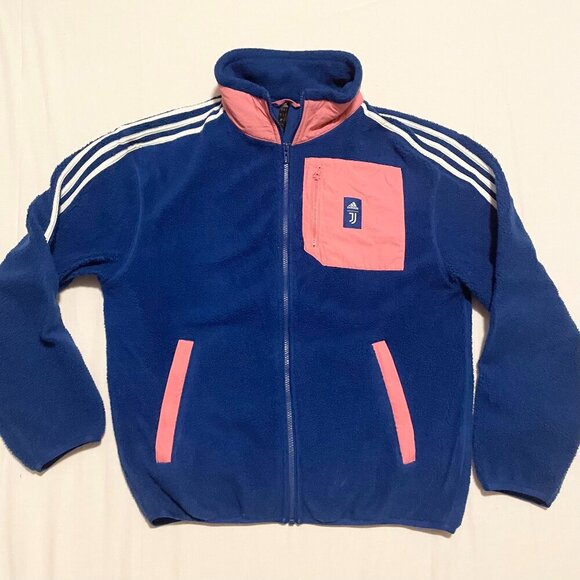 Adidas Juventus Lifestyler Fleece Jacket Mens Small Full Zip Long Sleeve - Picture 1 of 16